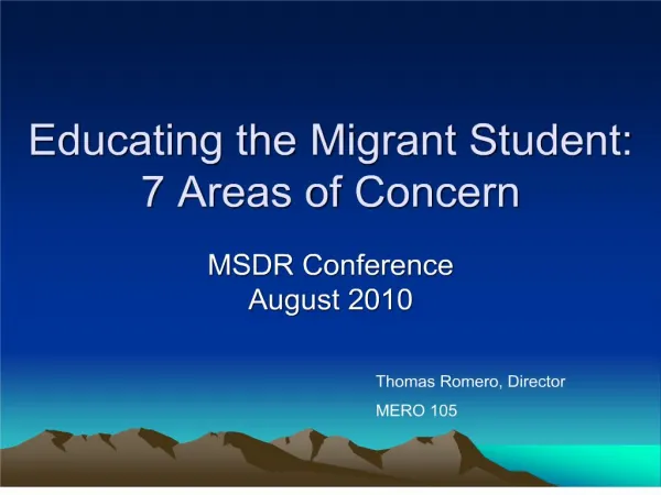 Educating the Migrant Student: 7 Areas of Concern