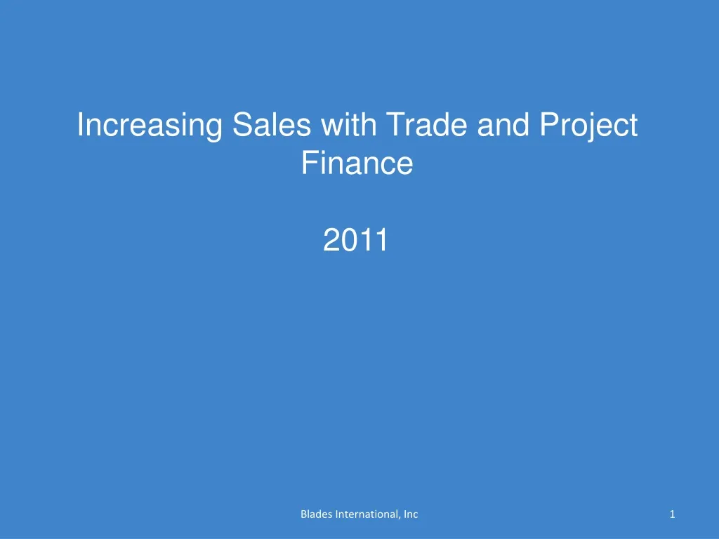 increasing sales with trade and project finance