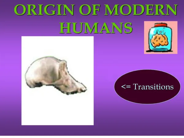 ORIGIN OF MODERN HUMANS