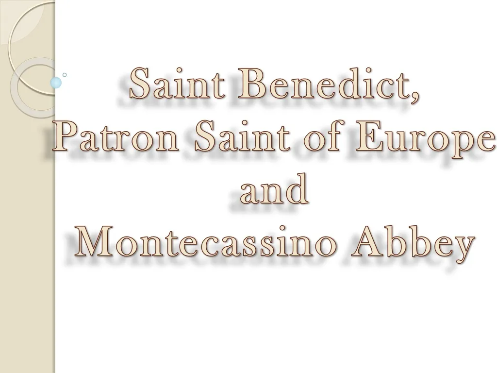 saint benedict patron saint of europe