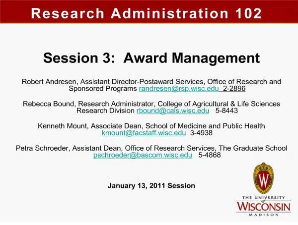 Research Administration 102
