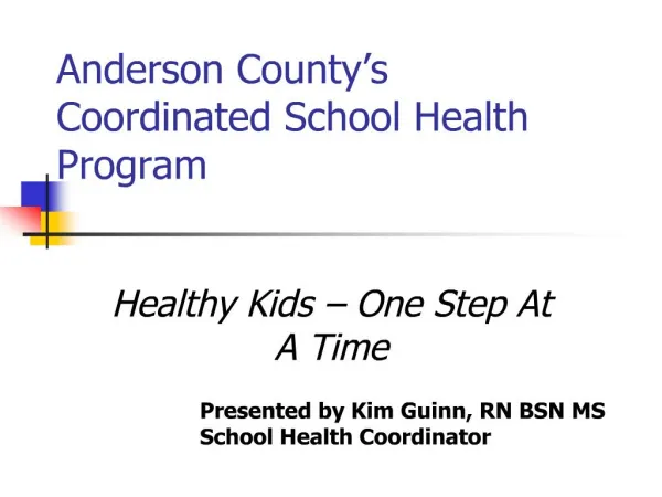 Anderson County s Coordinated School Health Program