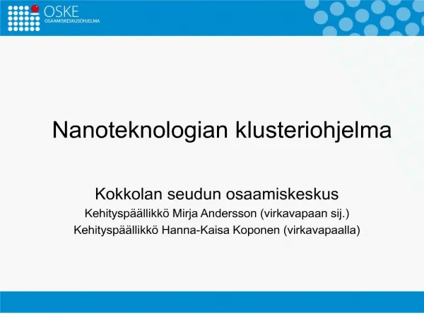 Nanoteknologian klusteriohjelma