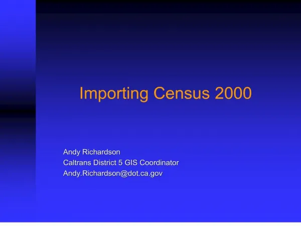 Importing Census 2000