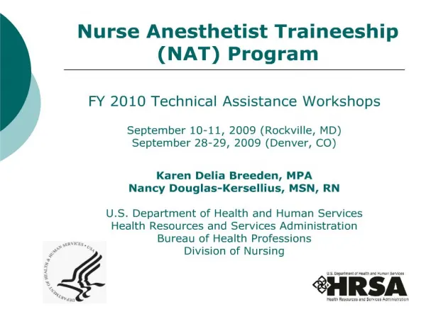 Nurse Anesthetist Traineeship NAT Program