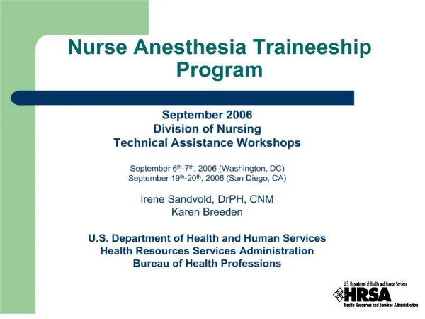 Nurse Anesthesia Traineeship Program