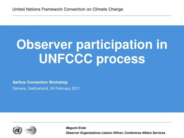 Observer participation in UNFCCC process