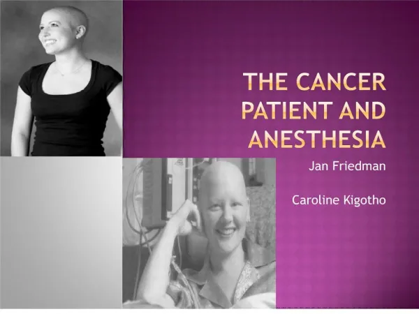 The Cancer Patient and Anesthesia