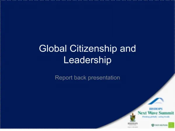 Global Citizenship and Leadership