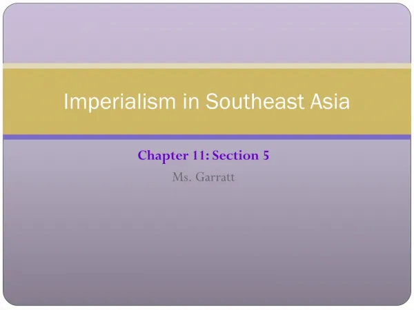 Imperialism in Southeast Asia