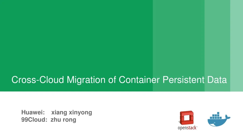 cross cloud migration of container persistent data