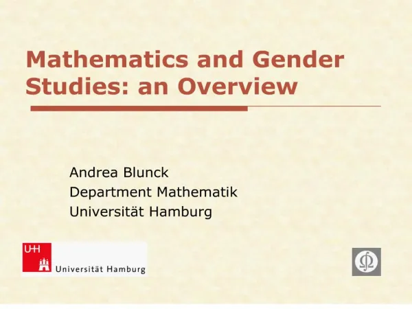 Mathematics and Gender Studies: an Overview