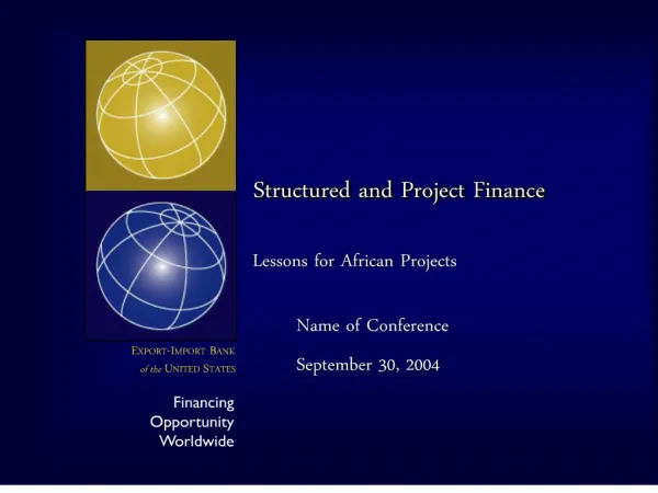 Structured and Project Finance