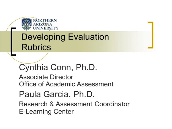 Developing Evaluation Rubrics