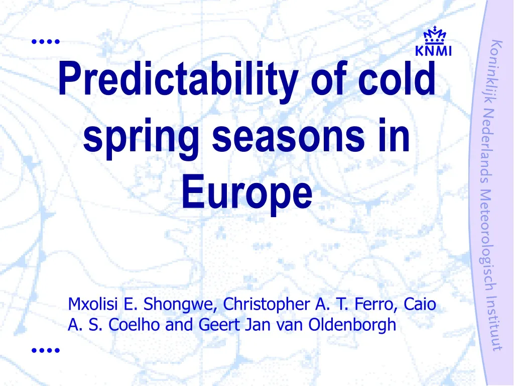 predictability of cold spring seasons in europe