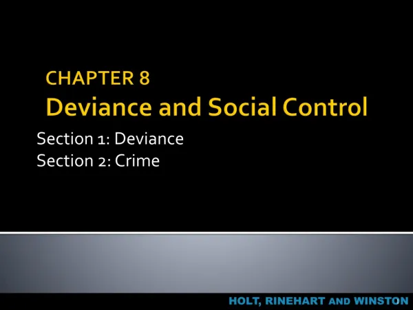 CHAPTER 8 Deviance and Social Control