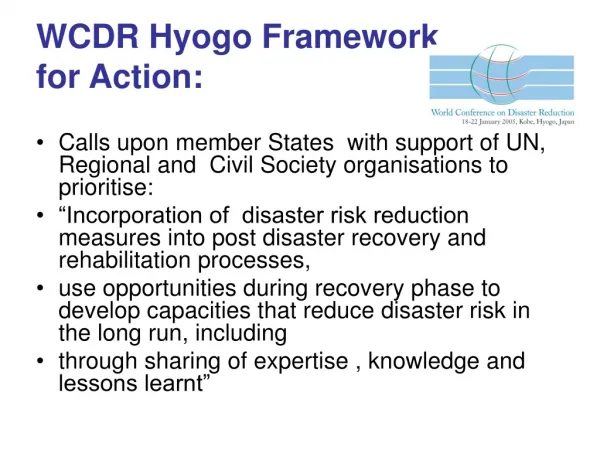 WCDR Hyogo Framework for Action: