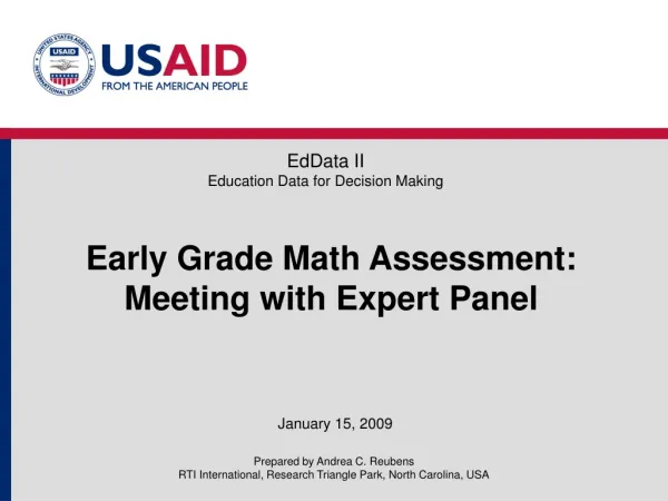 Early Grade Math Assessment: Meeting with Expert Panel