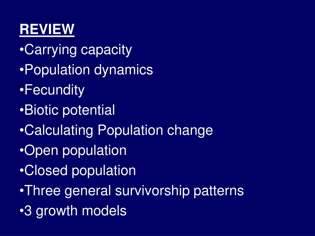 review carrying capacity population dynamics