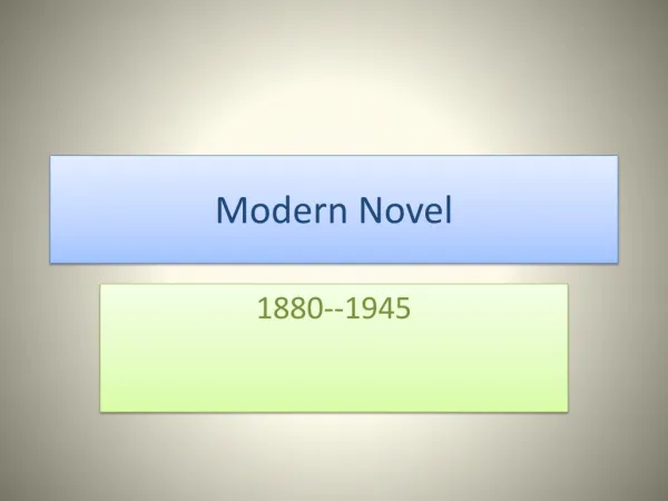 Modern Novel