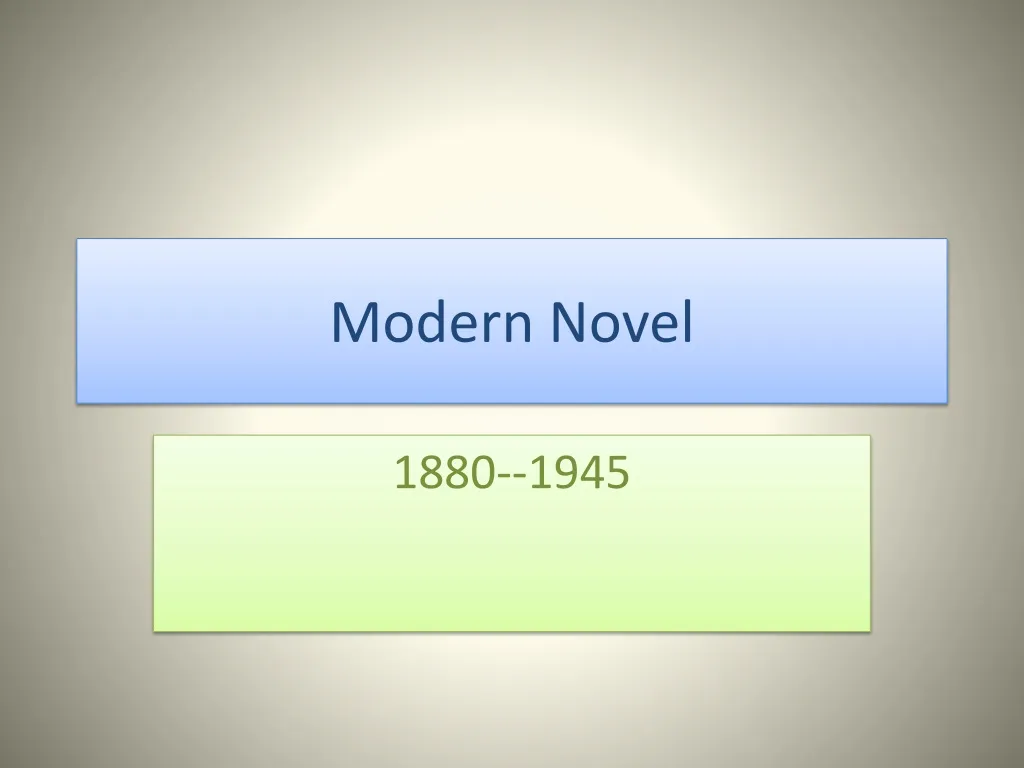 modern novel
