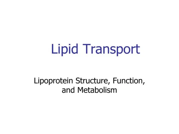 Lipid Transport