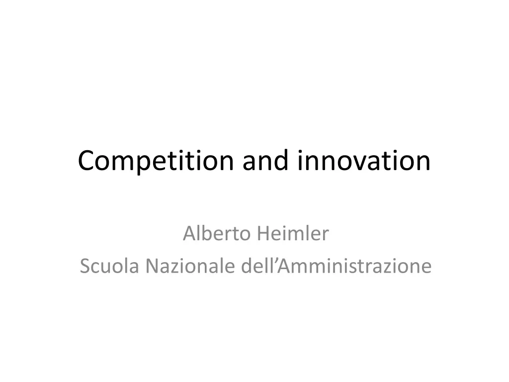 competition and innovation