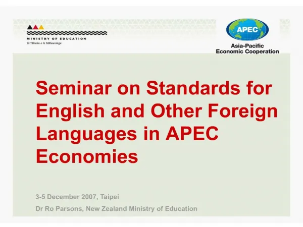 Seminar on Standards for English and Other Foreign Languages in APEC Economies