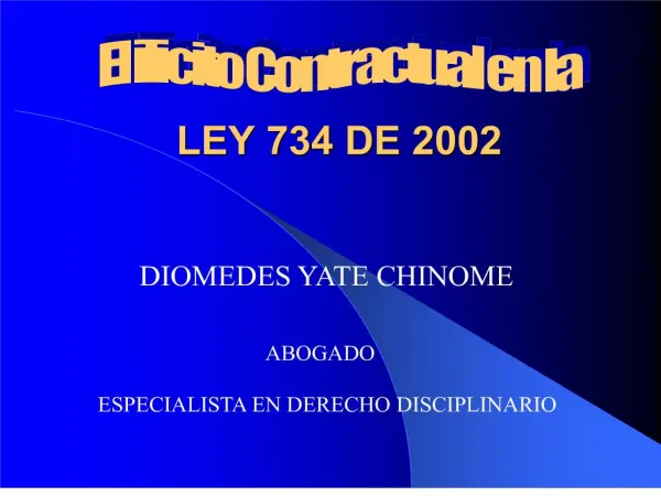 LEY 734 DE 2002
