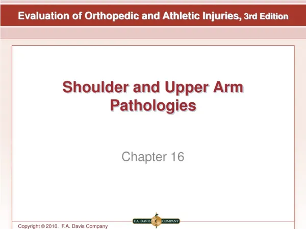 Shoulder and Upper Arm Pathologies