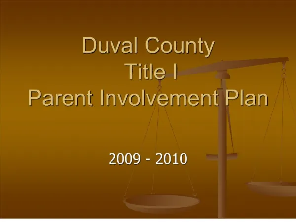 Duval County Title I Parent Involvement Plan