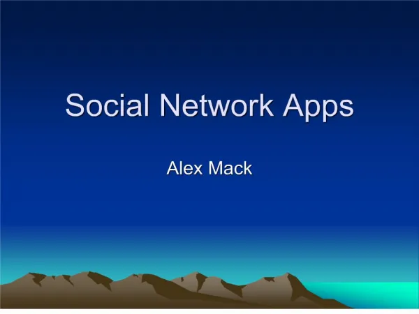 Social Network Apps