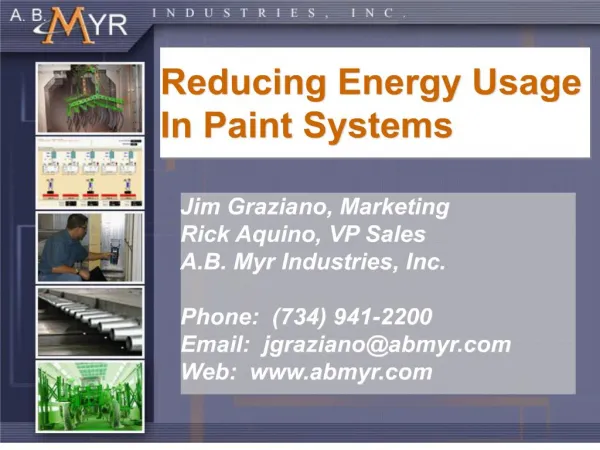 Reducing Energy Usage In Paint Systems