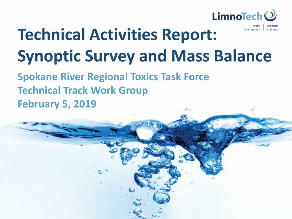technical activities report synoptic survey and mass balance
