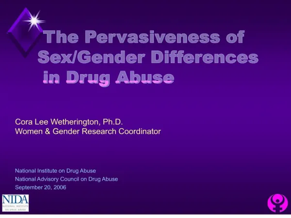 Gender Differences in Drug Abuse