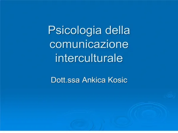 Psicologia della comunicazione interculturale