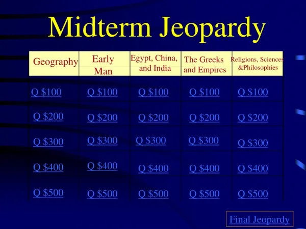 Midterm Jeopardy