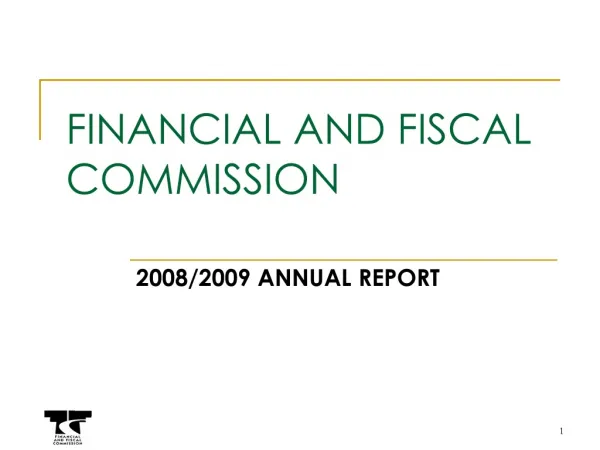 FINANCIAL AND FISCAL COMMISSION