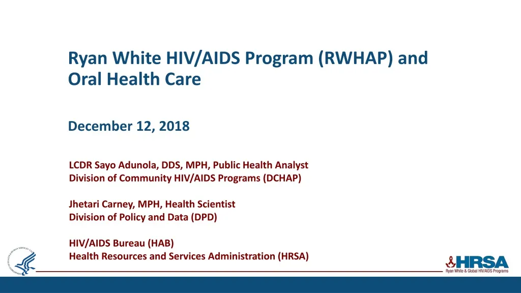 ryan white hiv aids program rwhap and oral health care december 12 2018