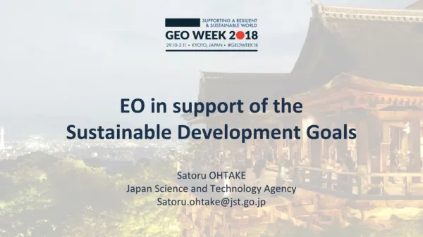 EO in support of the Sustainable Development Goals