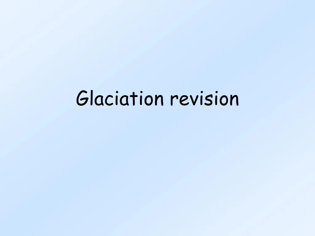 glaciation revision