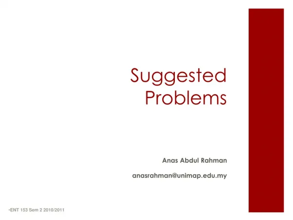 Suggested Problems