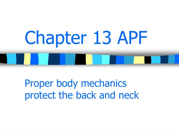 Chapter 13 APF