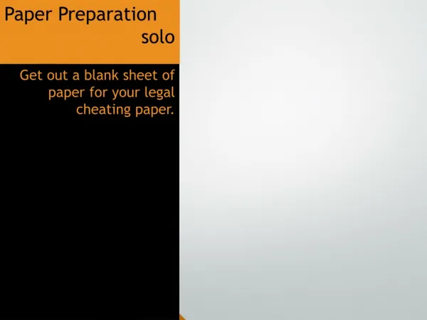 Paper Preparation solo