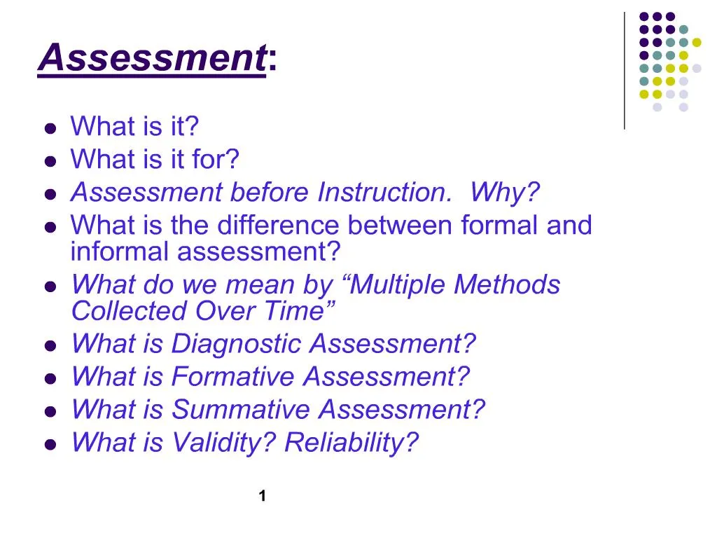 PPT - Assessment : PowerPoint Presentation, Free Download - ID:196565