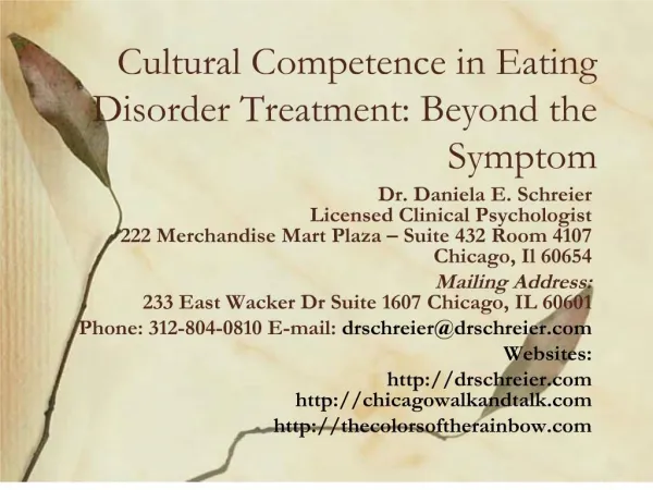 Cultural Competence in Eating Disorder Treatment: Beyond the Symptom