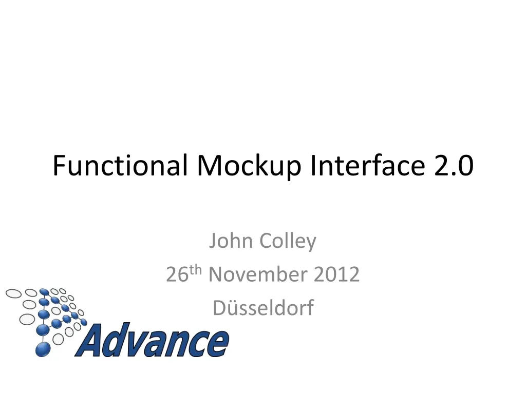 functional mockup interface 2 0