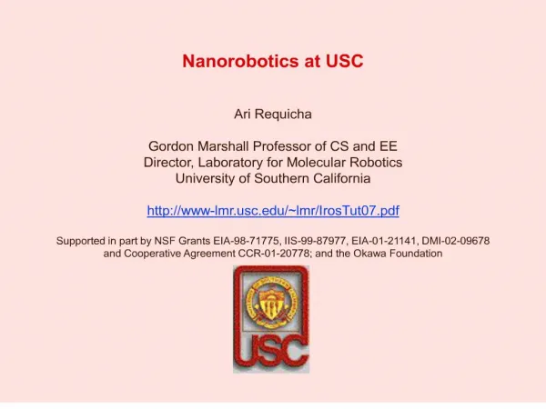 Nanorobotics at USC