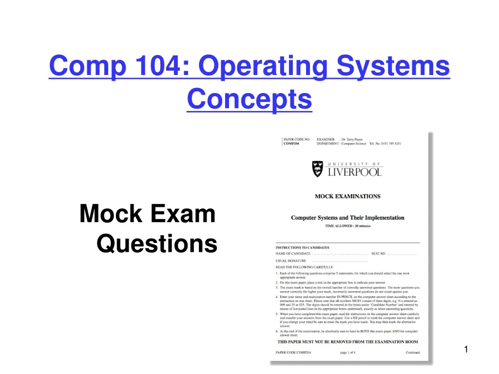comp 104 operating systems concepts