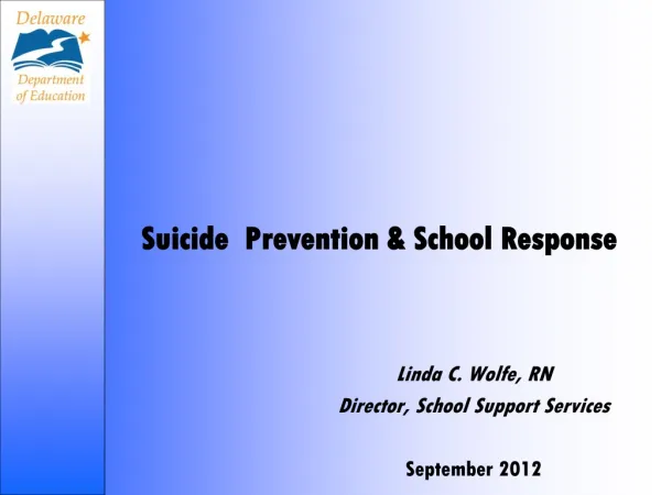 Suicide Prevention &amp; School Response